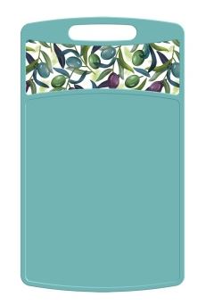 Доска разделочная Bergamo прямоугольная 260х155х3,5мм с декором (зелёный)